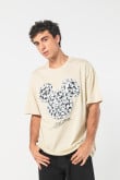 Camiseta manga corta con estampado en frente de Mickey