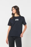 Camiseta unicolor para mujer manga corta estampada en frente y espalda de Escandalosos