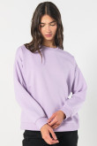 Buzo cuello redondo unicolor para mujer fit oversize