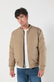 Chaqueta bomber unicolor acolchada doble faz con bolsillos con tapa