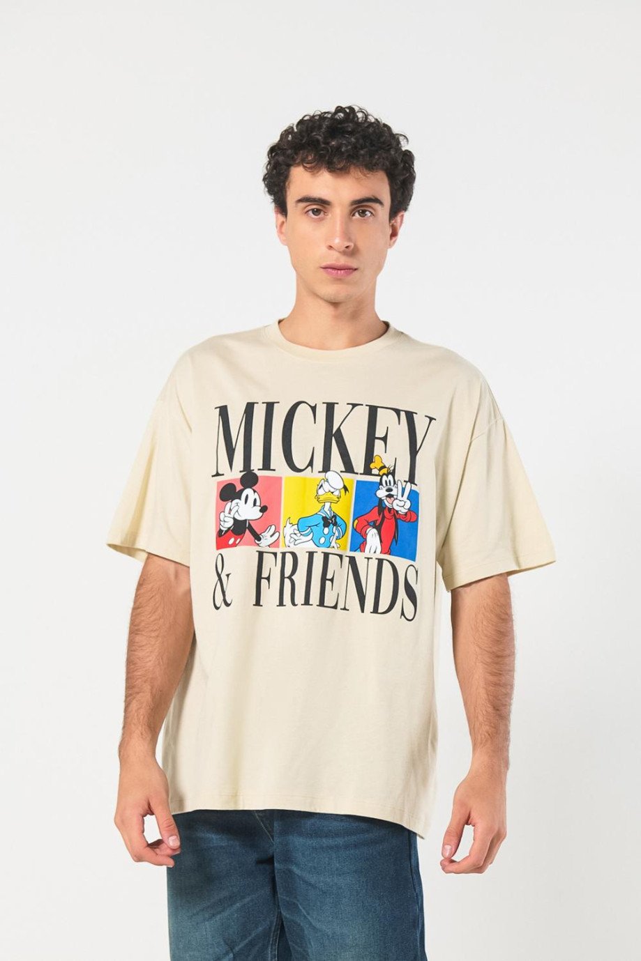 Camiseta manga corta con estampado en frente de Mickey