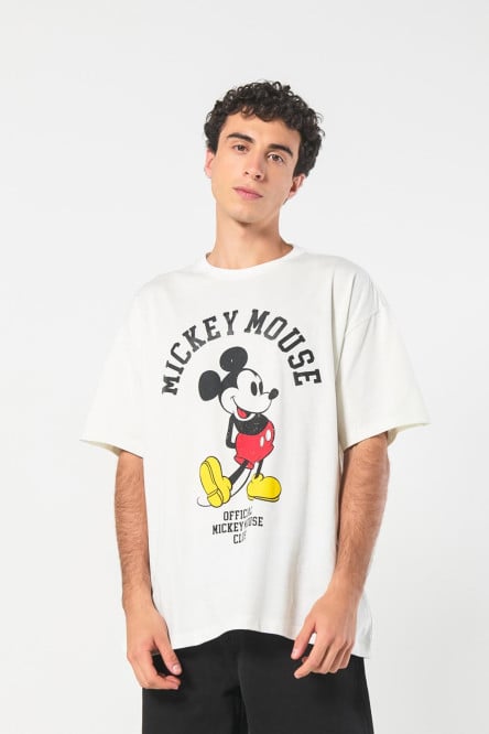 Camiseta crema oversize de Goofy con cuello redondo