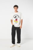 Camiseta crema oversize de Goofy con cuello redondo