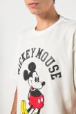 Camiseta crema oversize de Goofy con cuello redondo