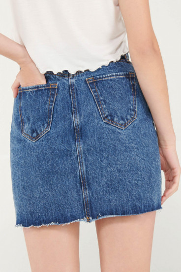 Falda de jean con bolsillos