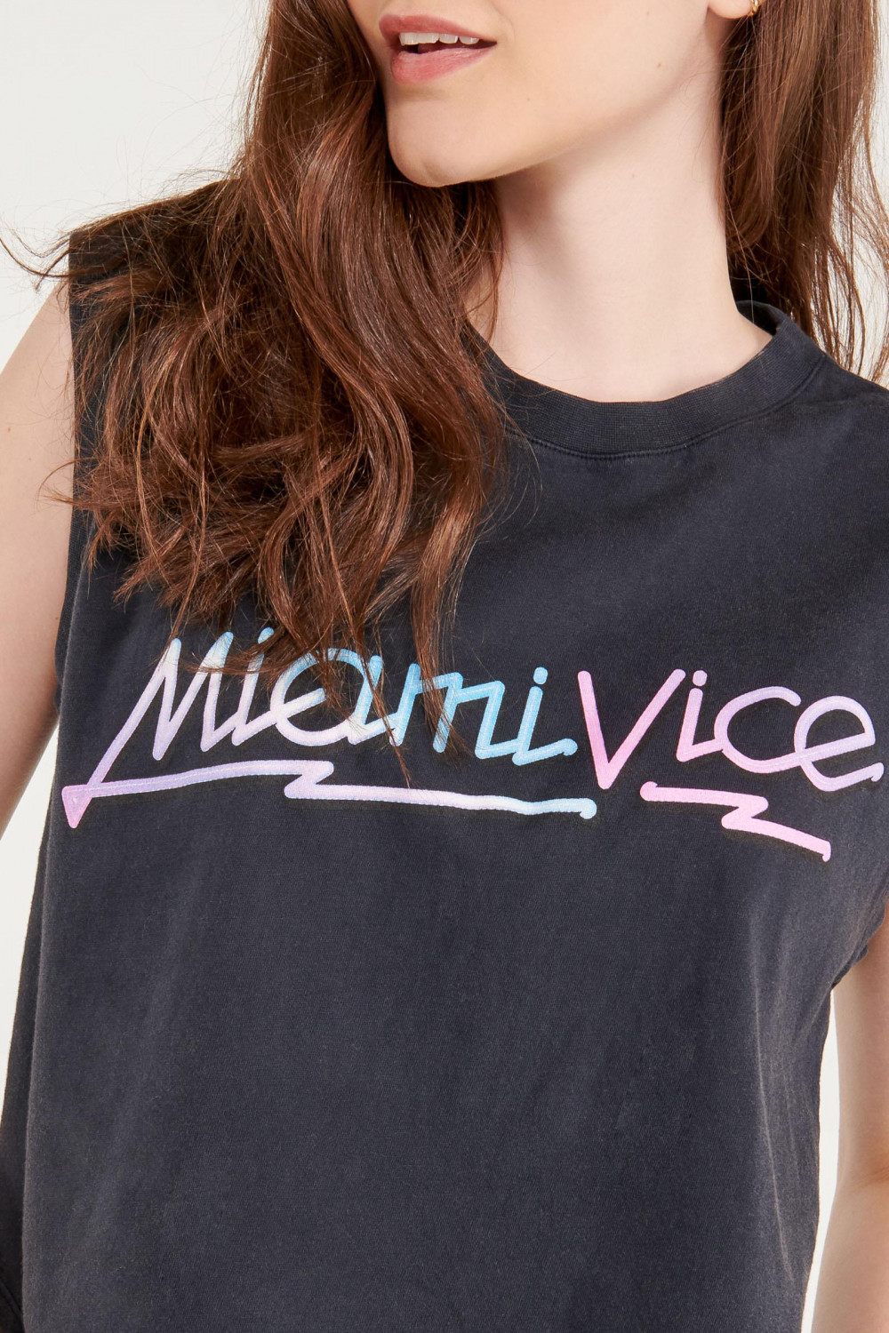 Camiseta sin mangas, estampado de Miami Vice.