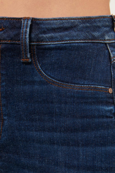 Jean jegging azul intenso con tiro súper alto, 5 bolsillos y ajuste ceñido