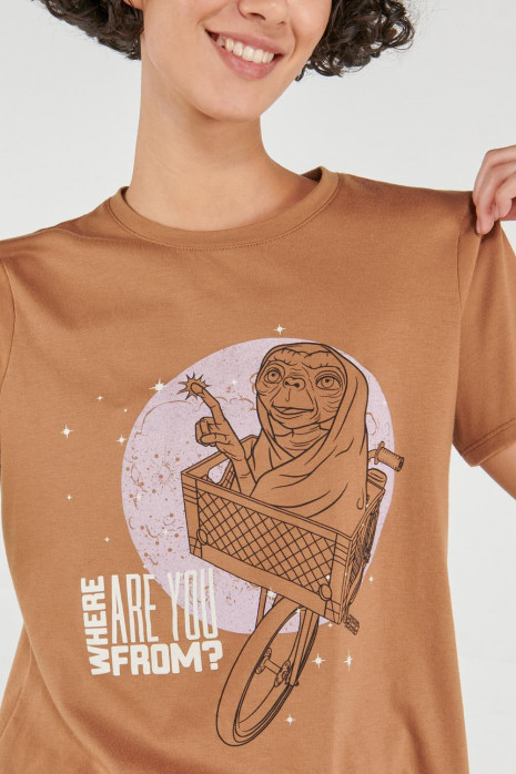 Camiseta manga corta, estampado de E.T.