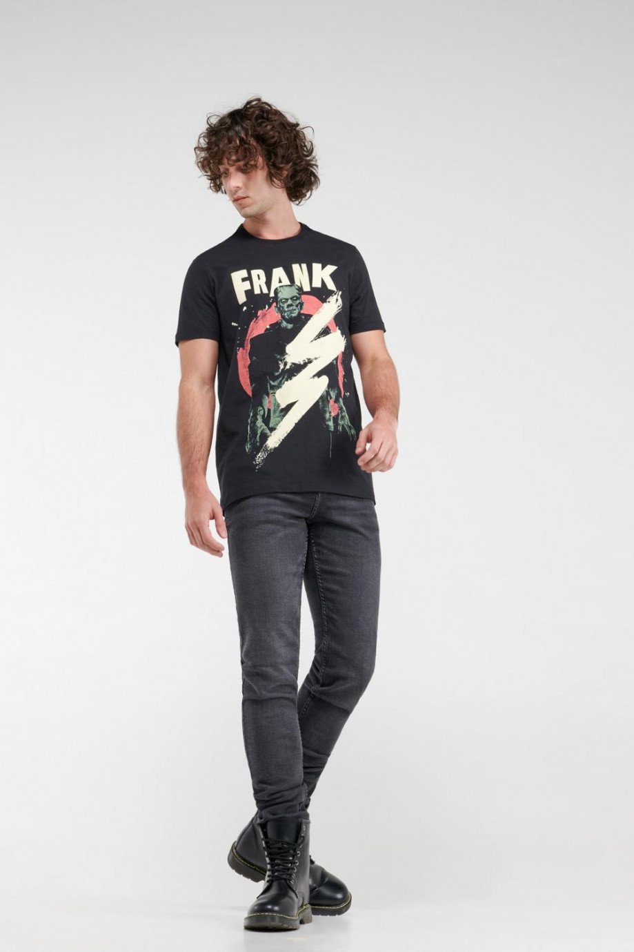 Camiseta manga corta, estampado de Frankenstein