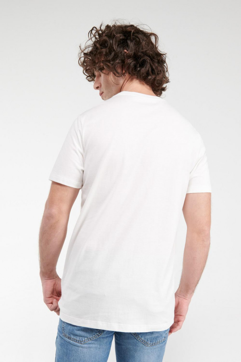 Camiseta manga corta blanca con estampado en frente