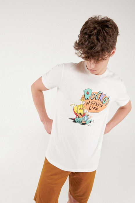 Camiseta manga corta estampado de La Vida moderna de Rocko.