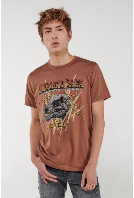 Camiseta manga corta, estampado de Jurassic Park.