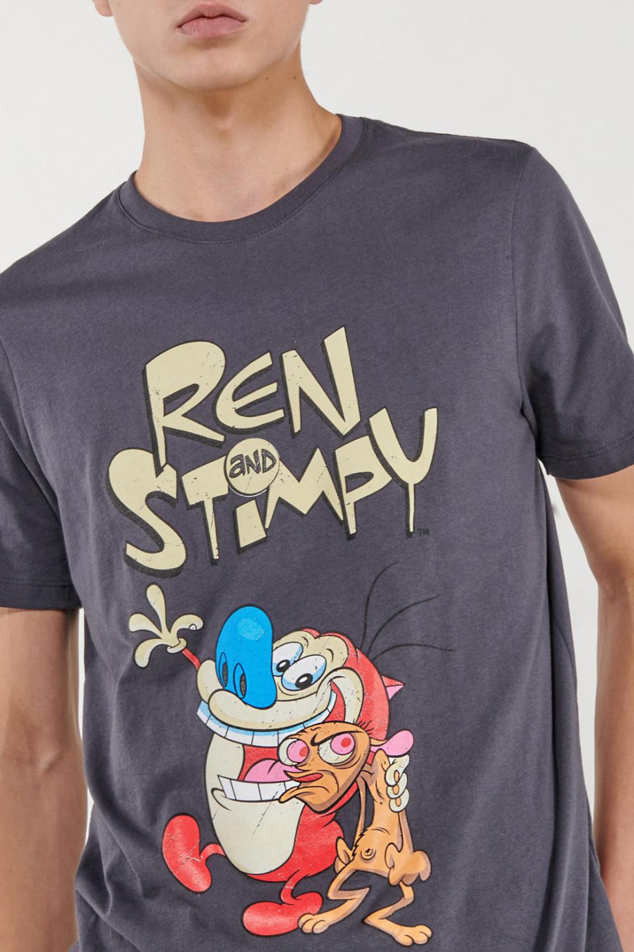 Camiseta manga corta estampado de Ren & Stimpy.
