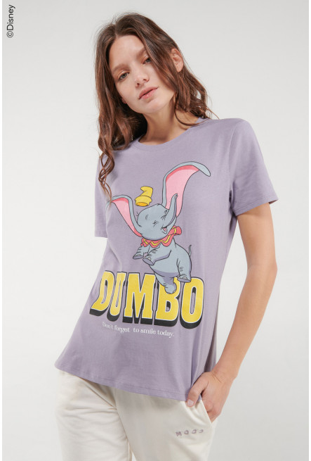 Camiseta manga corta estampada de Dumbo.