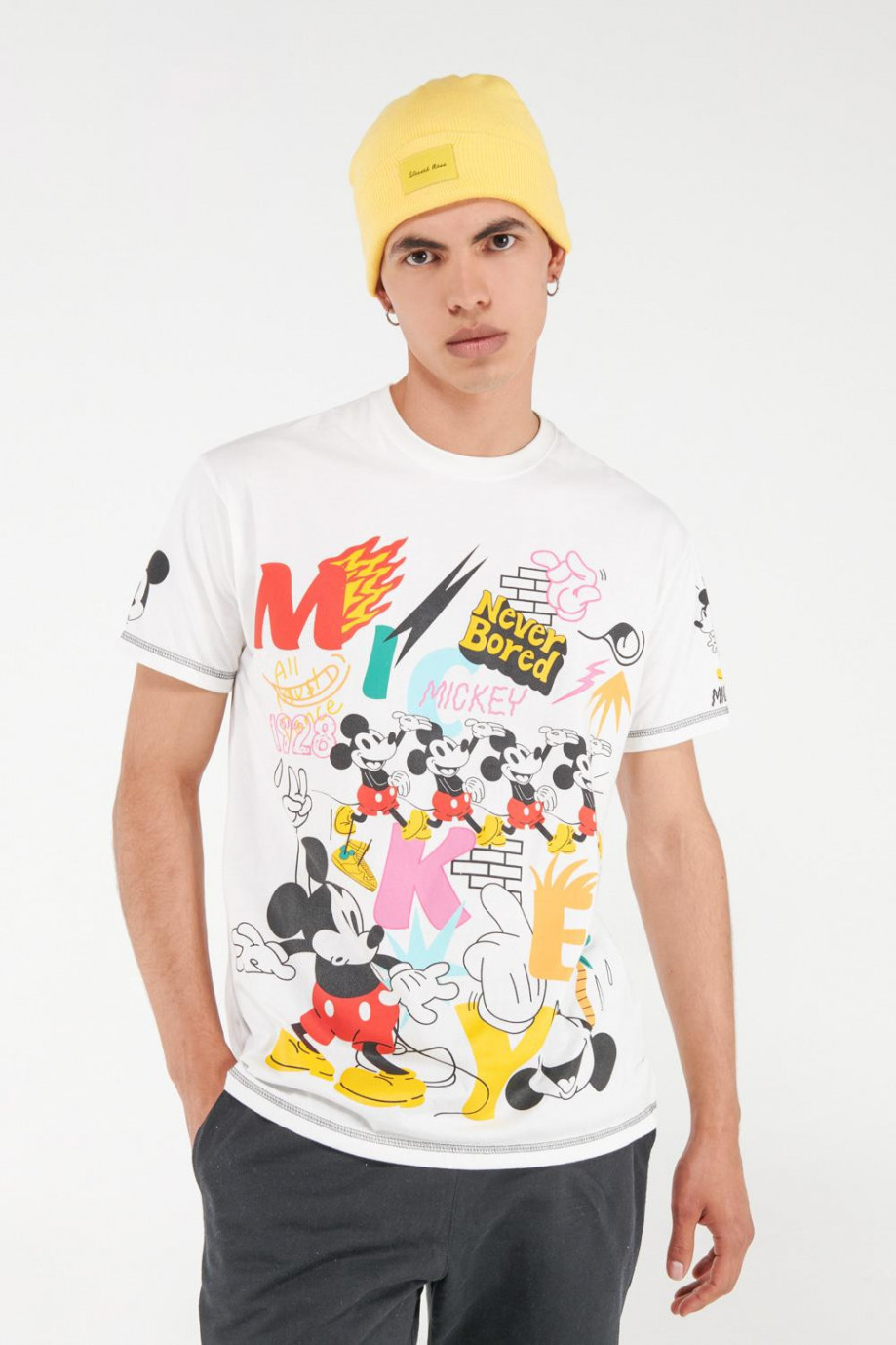 Camiseta oversize, estampado de  Mickey.