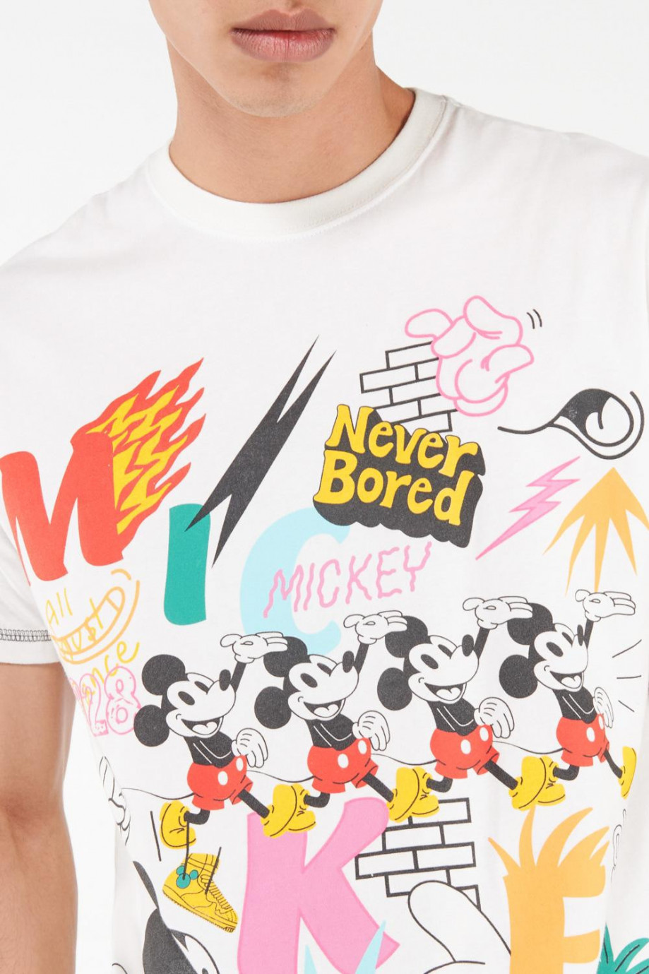 Camiseta oversize, estampado de  Mickey.