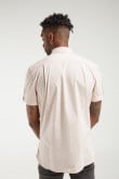Camisa manga corta unicolor con estampado mini print