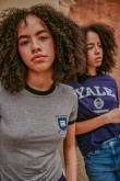 Camiseta manga corta gris medio con estampado college de Yale University