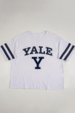 Camiseta blanca cuello redondo con estampado de Yale