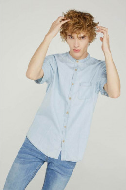 Moda Camisas de vestir Camisas de manga corta H&M Camisa de manga corta azul-blanco estampado a rayas elegante 
