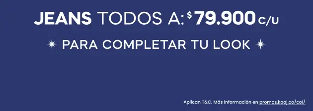 Jeans todos a $79.900 c/u